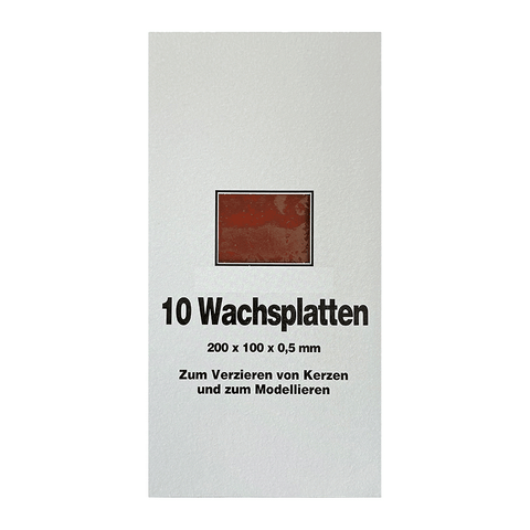 Wachsplatten Mocca, Zengerle, 200 x 100 x 0,5 mm, 10 St.