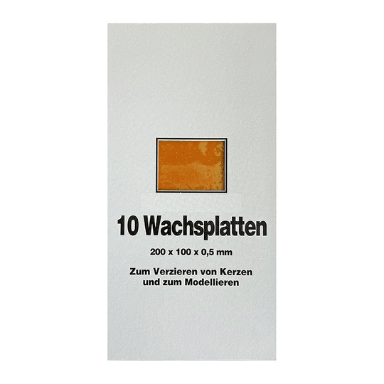 Wachsplatten Naturgelb, Zengerle, 200 x 100 x 0,5 mm, 10 St.