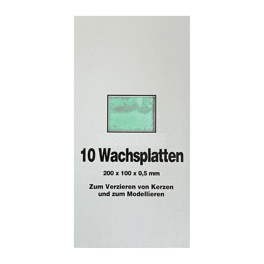 Wachsplatten Pastellgrün, Zengerle, 200 x 100 x 0,5 mm, 10 St.