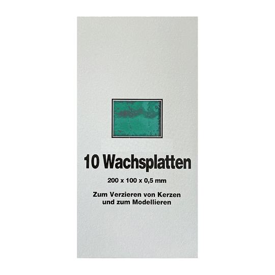 Wachsplatten Türkis, Zengerle, 200 x 100 x 0,5 mm, 10 St.