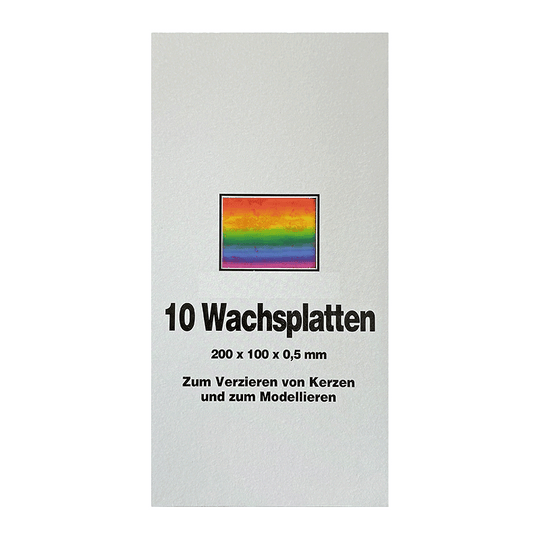 Wachsplatten Bunt bemalt, Zengerle, 200 x 100 x 0,5 mm, 10 St.