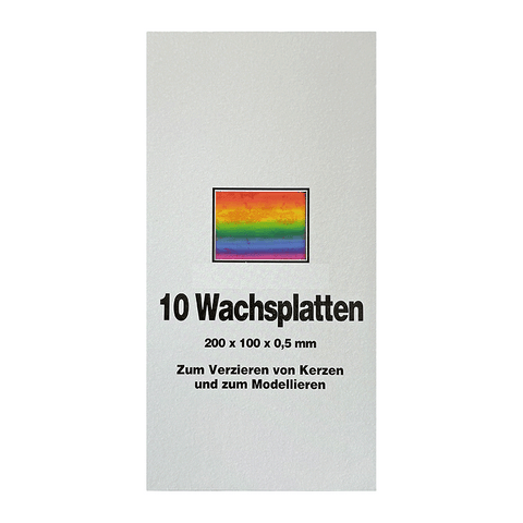Wachsplatten Bunt bemalt, Zengerle, 200 x 100 x 0,5 mm, 10 St.