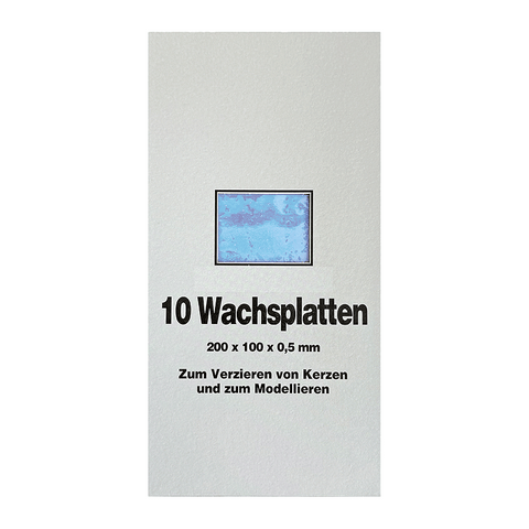 Wachsplatten Hellblau, Zengerle, 200 x 100 x 0,5 mm, 10 St.