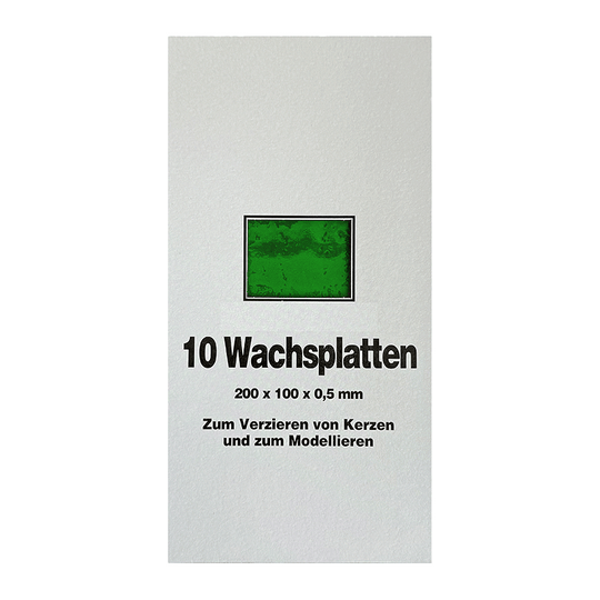 Wachsplatten Hellgrün, Zengerle, 200 x 100 x 0,5 mm, 10 St.