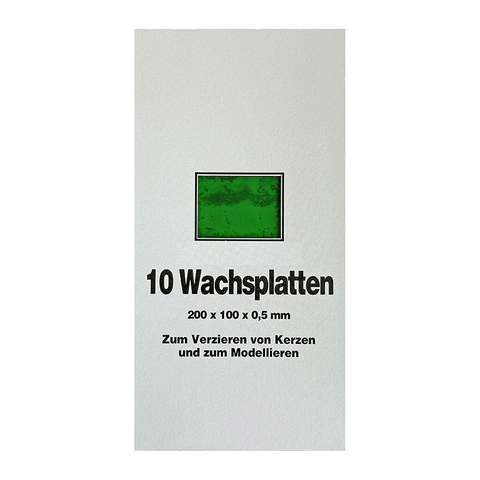 Wachsplatten Hellgrün, Zengerle, 200 x 100 x 0,5 mm, 10 St.