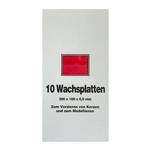 Wachsplatten Karmin, Zengerle, 200 x 100 x 0,5 mm, 10 St.