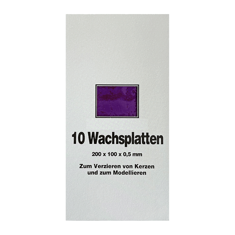 Wachsplatten Lila, Zengerle, 200 x 100 x 0,5 mm, 10 St.