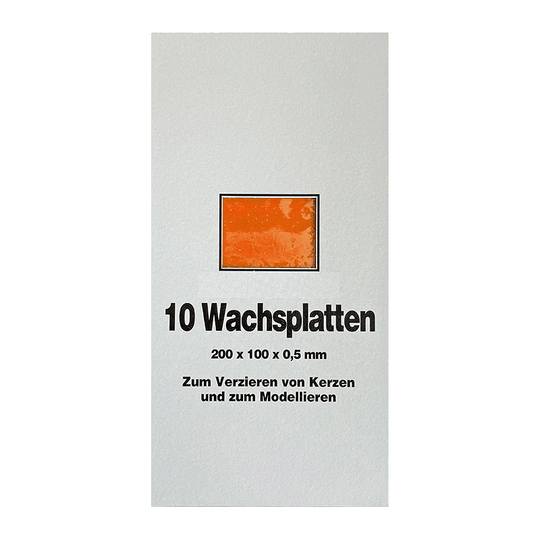 Wachsplatten Orange, Zengerle, 200 x 100 x 0,5 mm, 10 St.