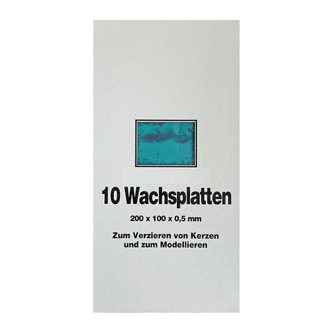 Wachsplatten Pastellblau, Zengerle, 200 x 100 x 0,5 mm, 10 St.