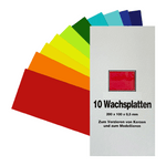 Wachsplatten Regenbogen sortiert, Zengerle, 200 x 100 x 0,5 mm, 10 St.