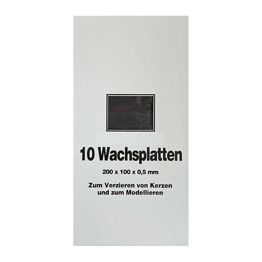 Wachsplatten Schwarz, Zengerle, 200 x 100 x 0,5 mm, 10 St.