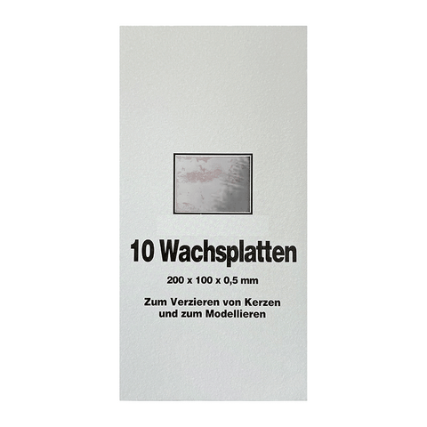 Wachsplatten Silber glänzend, Zengerle, 200 x 100 x 0,5 mm, 10 St.