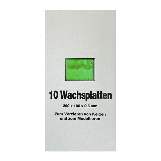 Wachsplatten Softgrün, Zengerle, 200 x 100 x 0,5 mm, 10 St.