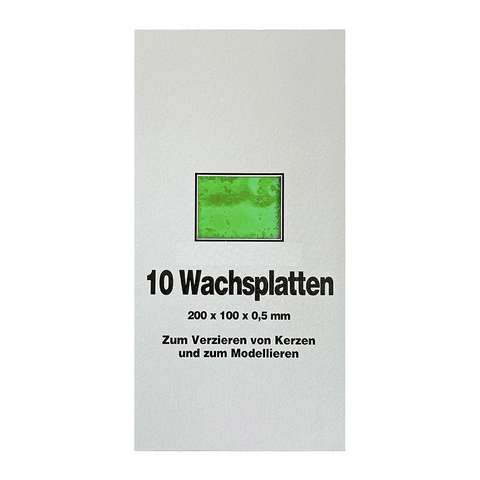 Wachsplatten Softgrün, Zengerle, 200 x 100 x 0,5 mm, 10 St.
