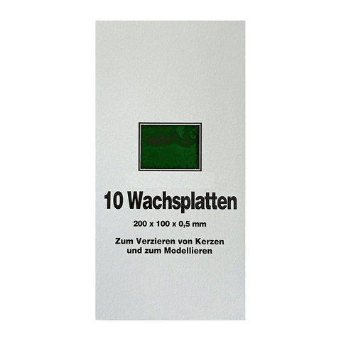 Wachsplatten Tannengrün, Zengerle, 200 x 100 x 0,5 mm, 10 St.
