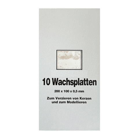 Wachsplatten Weiß, Zengerle, 200 x 100 x 0,5 mm, 10 St.