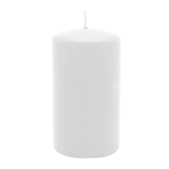 Stumpenkerze aus Paraffin, Weiß, WENZEL, 100/60 mm, Brenndauer ca. 29h, selbstverlöschend