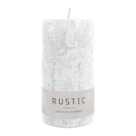 RUSTIC-Stumpenkerze Weiß, WENZEL, 110/60 mm, Brenndauer ca. 38h, selbstverlöschend