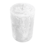 Stumpenkerze aus Paraffin, Weiß, Rustic, WENZEL, 110/70 mm, Brenndauer ca. 51h, selbstverlöschend
