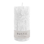 RUSTIC-Stumpenkerze Weiß, WENZEL, 140/70 mm, Brenndauer ca. 69h, selbstverlöschend