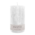 RUSTIC-Stumpenkerze Weiß, WENZEL, 140/80 mm, Brenndauer ca. 76h, selbstverlöschend