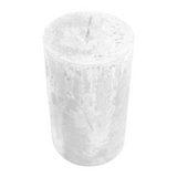 Stumpenkerze aus Paraffin, Weiß, Rustic, WENZEL, 140/70 mm, Brenndauer ca. 69h, selbstverlöschend
