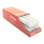 Stabkerzen Rustik, 23/270 mm, Wolkiges Weiß, BOLSIUS, Brenndauer ca. 13h, 9 Stück pro Verpackung