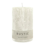 RUSTIC-Stumpenkerze Wollweiß, WENZEL, 110/70 mm, Brenndauer ca. 51h, selbstverlöschend