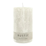 RUSTIC-Stumpenkerze Wollweiß, WENZEL, 140/80 mm, Brenndauer ca. 76h, selbstverlöschend