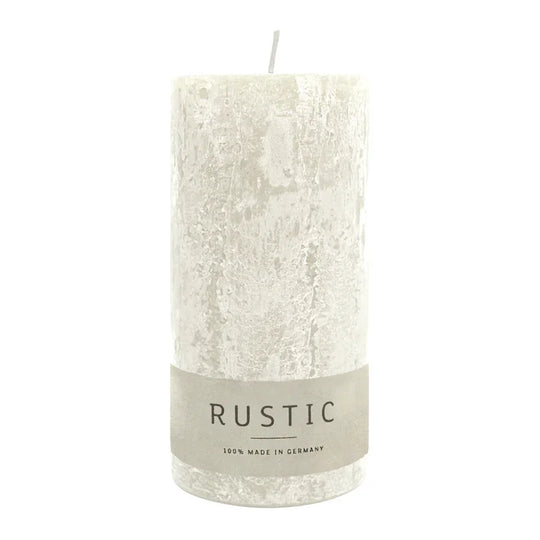 RUSTIC-Stumpenkerze Wollweiß, WENZEL, 140/70 mm, Brenndauer ca. 69h, selbstverlöschend