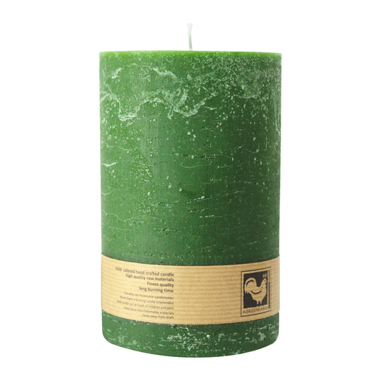 Stumpenkerze aus Paraffin, Dunkelgrün, Country, 100/150 mm, KERZENFARM HAHN, Brenndauer ca. 88h
