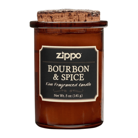 ZIPPO, Duftkerze im Glas, Spirit Candle, Bourbon & Spice, mit Naturkorkdeckel, Brenndauer ca. 35h - luterna.de