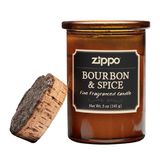 ZIPPO, Duftkerze im Glas, Spirit Candle, Bourbon & Spice, mit Naturkorkdeckel, Brenndauer ca. 35h - luterna.de