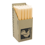 Stabkerzen aus Paraffin, 250/22 mm, Creme, KERZENFARM HAHN, Brenndauer ca. 12h, 25 Stück pro Verpackung - luterna.de