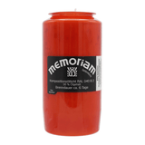 MEMORIAM-Kompositionsöllicht, Rot, Nr. 73, AETERNA, 30% Ölgehalt, Brenndauer ca. 6 Tage, 136/68 mm, Karton mit 20 Stück - luterna.de