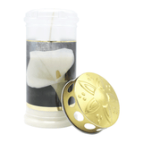 MEMORIAM-Motivkerze „Gold Calla", Nr. 416, AETERNA, mit Golddeckel, 75/170 mm, 30% Ölgehalt, Brenndauer 4 Tage, Lieferumfang 3 Stück - luterna.de