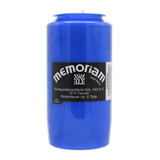 MEMORIAM-Kompositionsöllicht, Blau, Nr. 736, AETERNA, 30% Ölgehalt, Brenndauer ca. 6 Tage, 136/68 mm, Karton mit 20 Stück - luterna.de