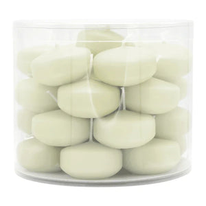 Schwimmkerzen klein, Elfenbein, 50/30 mm, WENZEL, Brenndauer ca. 4h, Box mit 28 Stück