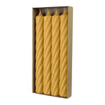 RUSTIC TWIST-Stabkerzen Senf, WENZEL, 250/28 mm, Brenndauer ca. 16h, plastikfrei, 4 Stück