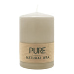 PURE NATURAL WAX, Sahara, Stumpenkerze, WENZEL, 90/60 mm, Brenndauer ca. 26h, 100% plastikfrei