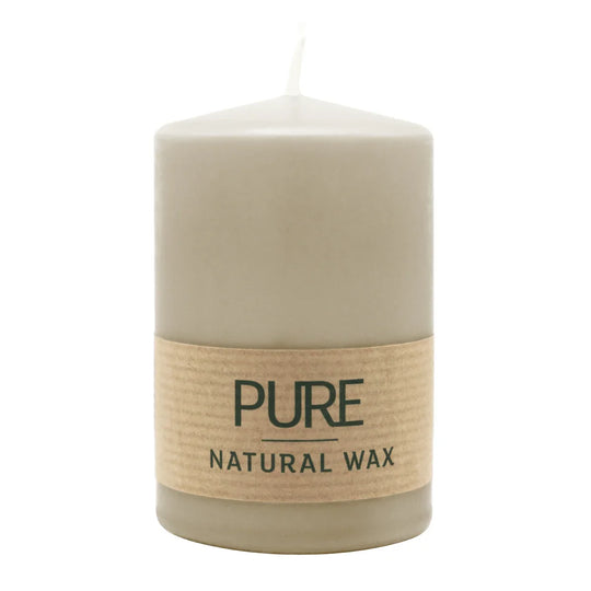 PURE NATURAL WAX, Sahara, Stumpenkerze, WENZEL, 90/60 mm, Brenndauer ca. 26h, 100% plastikfrei