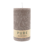 PURE OLIVE WAX, Siena, vegane Stumpenkerze, WENZEL, 130/70 mm, Brenndauer ca. 47h