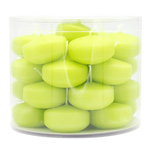 Schwimmkerzen klein, Limone, 50/30 mm, WENZEL, Brenndauer ca. 4h, Box mit 28 Stück