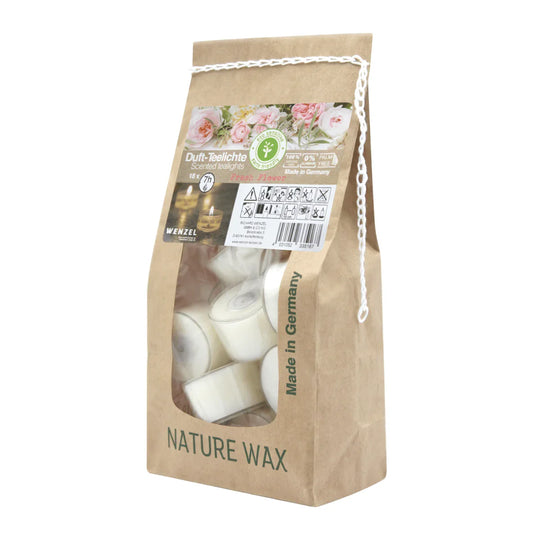 Duftteelichter Fresh Flower, WENZEL, 24/38 mm, Brenndauer ca. 7h, Beutel mit 18 Stück