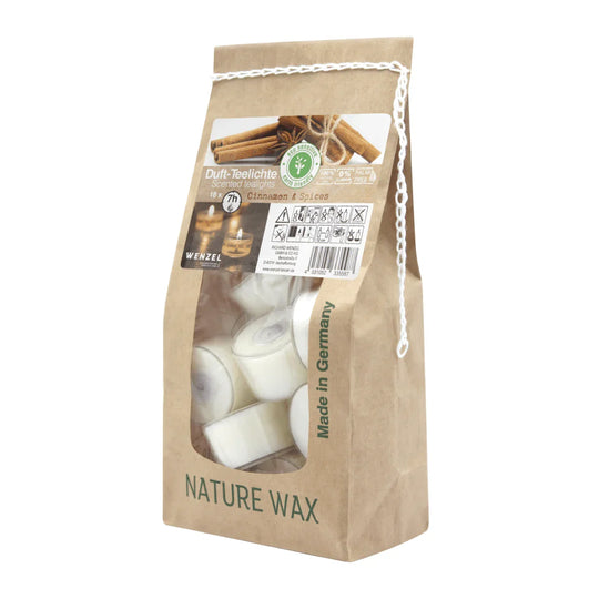 Duftteelichter Cinnamon & Spices, WENZEL, 24/38 mm, Brenndauer ca. 7h, Beutel mit 18 Stück