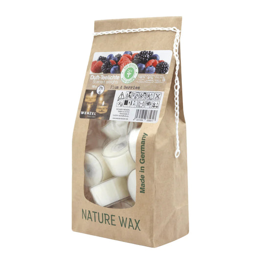 Duftteelichter Plum & Berries, WENZEL, 24/38 mm, Brenndauer ca. 7h, Beutel mit 18 Stück