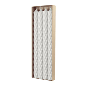 RUSTIC TWIST-Stabkerzen Wollweiß, WENZEL, 350/28 mm, Brenndauer ca. 23h, plastikfrei, 4 Stück