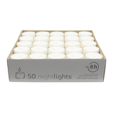 Nightlights, WENZEL-Teelichter, Brenndauer ca. 8h, 24/38 mm, transp. Hülle, 50 Stück pro Verpackung - luterna.de