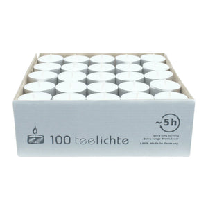 Teelichter, WENZEL, 18/38 mm, mit Aluminiumhülle, Brenndauer ca. 5h, 100 Stück