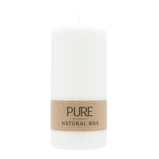 PURE NATURAL WAX, Natural, Stumpenkerze, WENZEL, 130/60 mm, Brenndauer ca. 40h, 100% plastikfrei